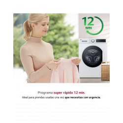 LG Lavadora LG F4WR6009A0W - 9kg, 1400 rpm, Clase A-10%, TurboWash360, Vapor, 12 Programas, Blanco