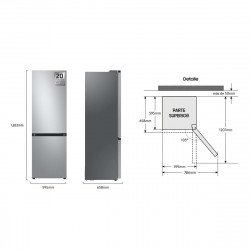 SAMSUNG COMBI 185Cm.  (Cla.C) RB34C600CSA/EF 185x59x66 No frost  INOX 261208
