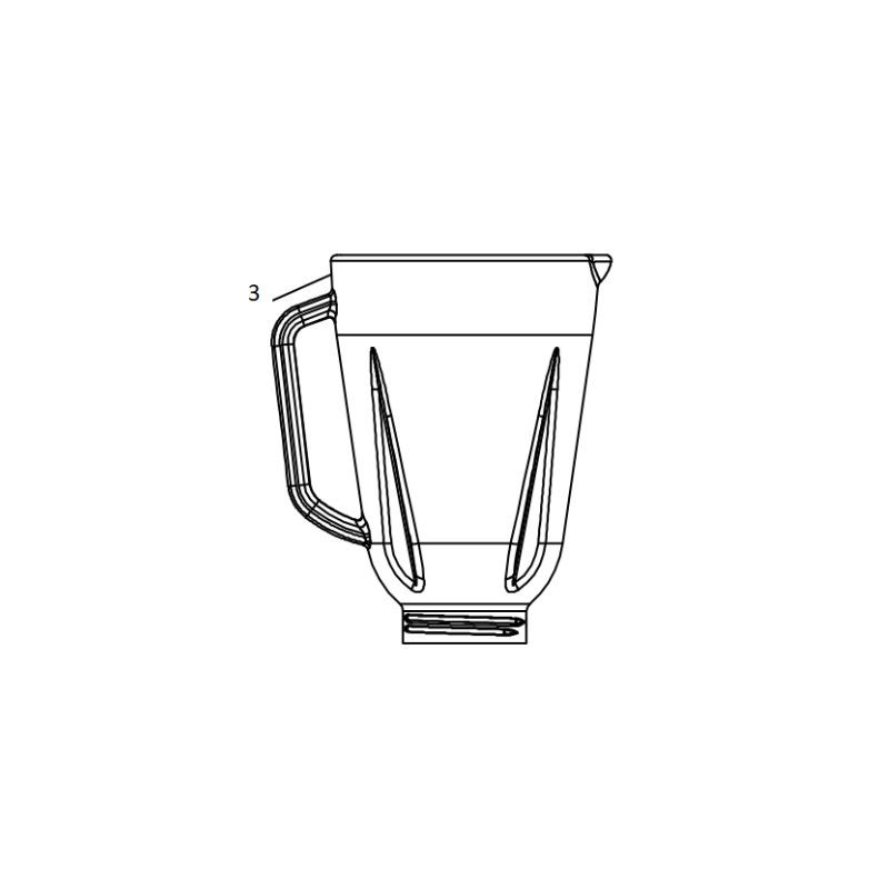 UFESA jarra batidora vaso cristal 9210478903 BS4717 cristal RUBY RED