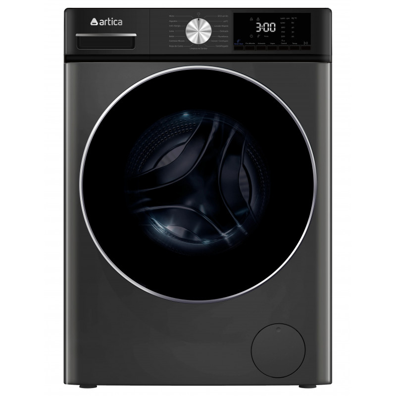 ARTICA Lavadora AL101400AFDI - Clase A-10%, 10 kg, 1400 rpm, Vapor, Display LED, Gris grafito 281799