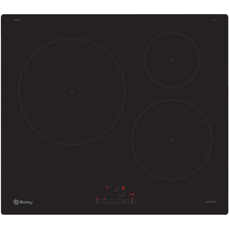 Placa Inducción Balay 3EB865ERS - 3 Zonas (Zona 28cm), 17 Potencias + Turbo, Programable, Memoria 237466