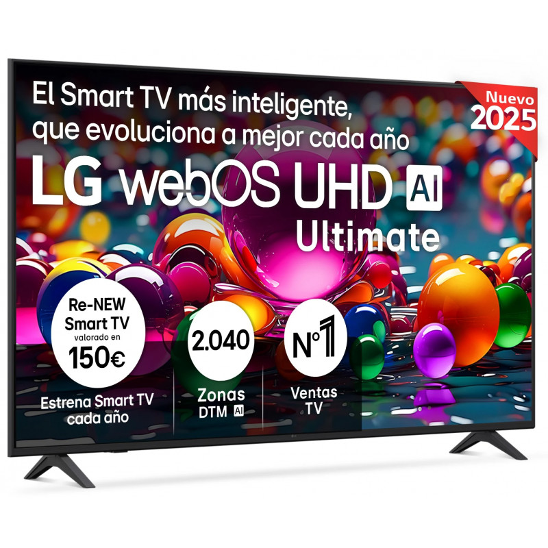 TV LG 65" LED 65UA75006LA - 4K Ultra HD, Smart TV WebOS 25, 287256 Dolby Digital 20W, HDR10 y HLG