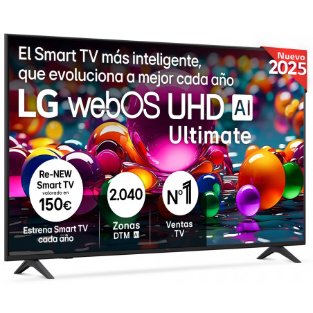 TV LG 65" LED 65UA75006LA - 4K Ultra HD, Smart TV WebOS 25, Dolby Digital 20W, HDR10 y HLG