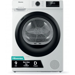 Secadora Hisense DHQE900YWDC - 9 kg, Clase D, Anti-arrugas, tambor 110L, Blanca 285232