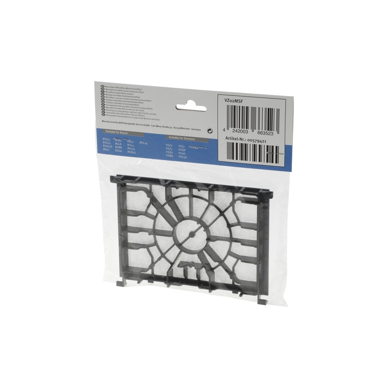 SIEMENS BOSCH Filtro protector motor washable 00579421 SIEMENS BOSCH Filtro protector motor washable 00579421