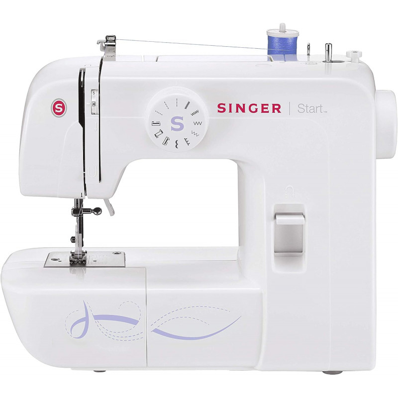 Maquina de coser Singer 1306 - 6 puntadas, eléctrico, sector largo de puntada, blanco y morado 265239