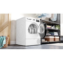 BOSCHSecadora Bomba de Calor Bosch WTR85V00ES - 8 kg, 62 dB, Clase D, 7 programas, Blanco