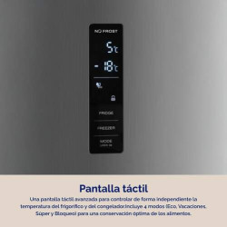 Frigorífico Combi Artica AEFC188601EDXH - 185 x 60 cm, 323L, No Frost, Clase E, Inox 282573