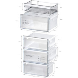 Frigorífico Combi Balay 3KFD855NI - 203x60cm, 368 litros, No Frost, Clase D, Cristal Negro 288481